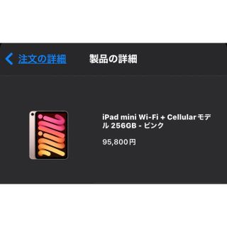 iPad - iPad mini 6 256GB セルラーモデル ピンク ケース保護シート付 ...