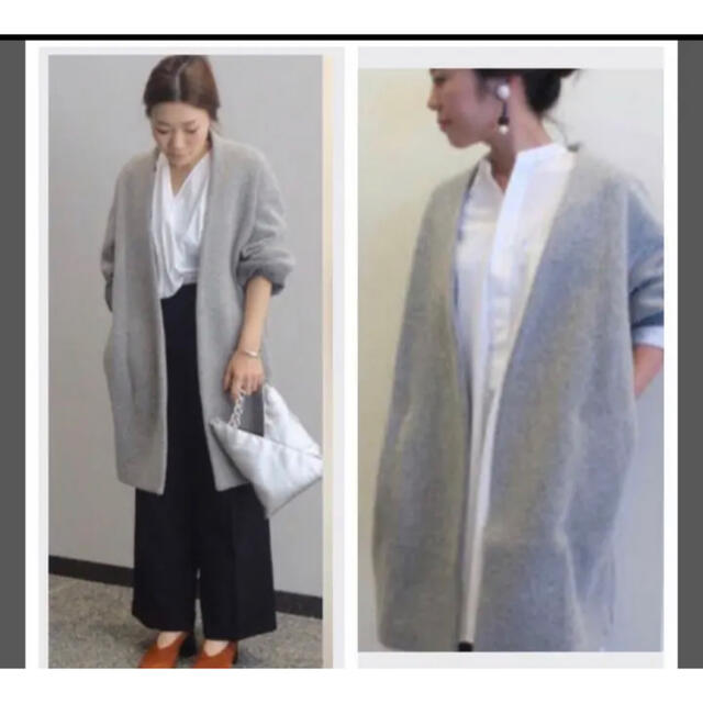 エンフォルド ノーカラーコート 36号 グレー | フリマアプリ ラクマ エンフォルド 22AW NO-COLLAR COAT ノーカラーコート 36