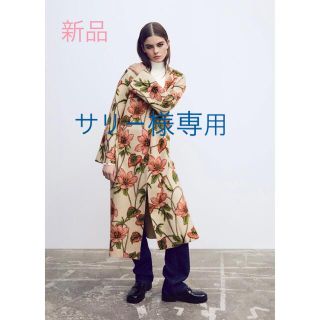 ザラ(ZARA)の新品タグ付定価15000円！ZARA ザラ＊フラワージャガードニットコート(ロングコート)