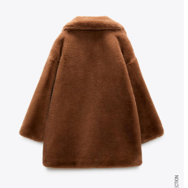 ZARA(ザラ)のZARA フェイクファーコート ダークブラウン レディースのジャケット/アウター(毛皮/ファーコート)の商品写真