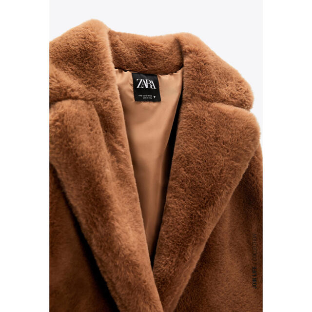 ZARA(ザラ)のZARA フェイクファーコート ダークブラウン レディースのジャケット/アウター(毛皮/ファーコート)の商品写真