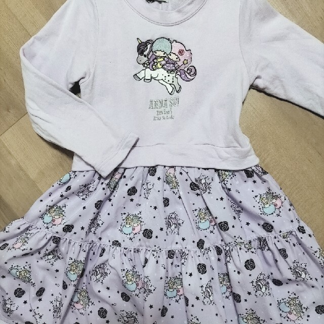 ANNA SUI mini(アナスイミニ)のアナスイミニ　キキララコラボドッキングワンピース キッズ/ベビー/マタニティのキッズ服女の子用(90cm~)(ワンピース)の商品写真