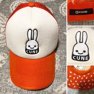 キューン(CUNE)の大人気❗️CUNE メッシュキャップ オレンジ(キャップ)