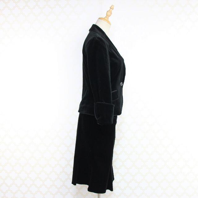 MATERIA(マテリア)のマテリア　ベロア　スカートスーツ　38　M　黒　ストレッチ レディースのフォーマル/ドレス(スーツ)の商品写真