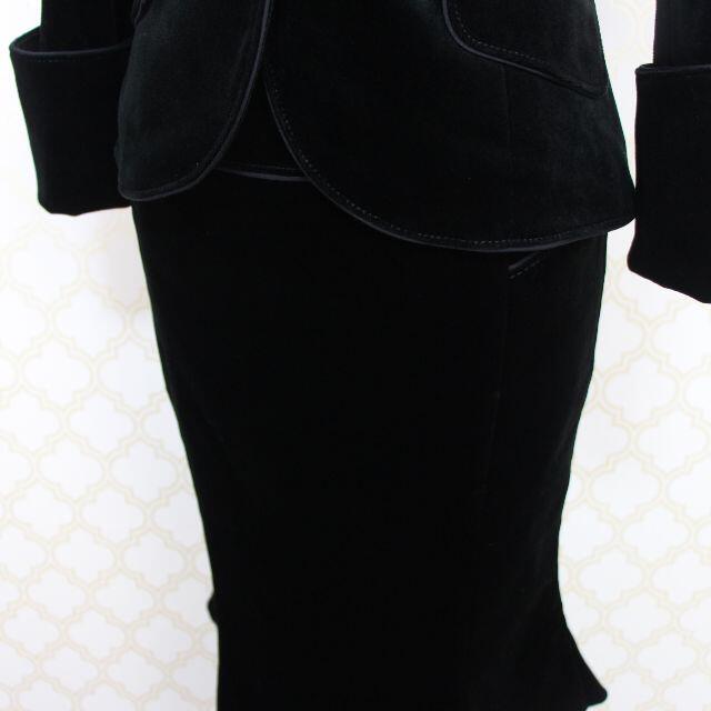 MATERIA(マテリア)のマテリア　ベロア　スカートスーツ　38　M　黒　ストレッチ レディースのフォーマル/ドレス(スーツ)の商品写真