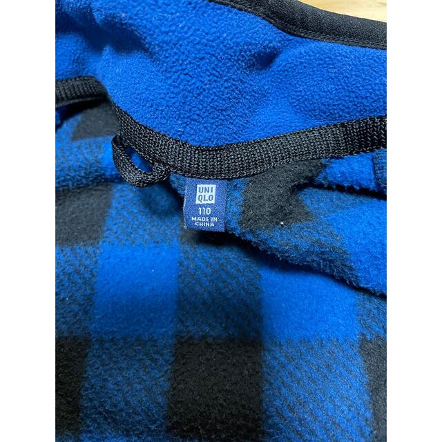 UNIQLO ユニクロ フリース ジップ size110 青系チェック