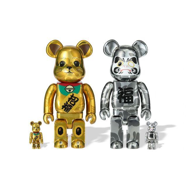 ハンドメイドBE@RBRICK BAPE 招き猫 達磨 400% 4体 2SET