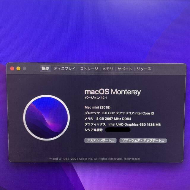 Apple(アップル)のMac mini Core i3 スペースグレイ 8GB 256GB スマホ/家電/カメラのPC/タブレット(デスクトップ型PC)の商品写真