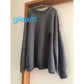 グリーム(gleam)のgleam  ニット  ミックスカラー　ざっくりセーター　青　ビンテージ風(ニット/セーター)