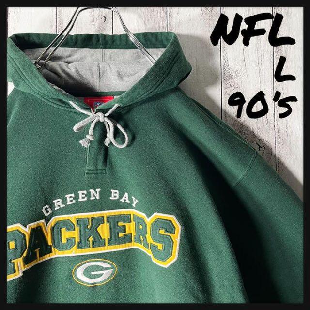 小売価格 NFLパッカーズ刺繍ビッグサイズパーカースウェット緑×黄トレーナー裏起毛 パーカー