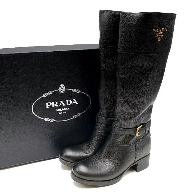 美品 プラダ PRADA ロングブーツ レザー 01-21113194