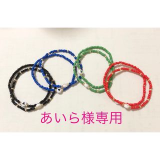 ビーズブレスレット4カラーセット🌈ハンドメイド(ブレスレット/バングル)