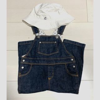 プチバトー(PETIT BATEAU)の【限定値下げ】PETITBATEAU オーバーオール&バケットハット2点セット(パンツ)