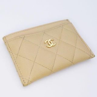 シャネル(CHANEL)のシャネル キャビアスキン CC パスケース A31510Y01864 ベージュ(名刺入れ/定期入れ)