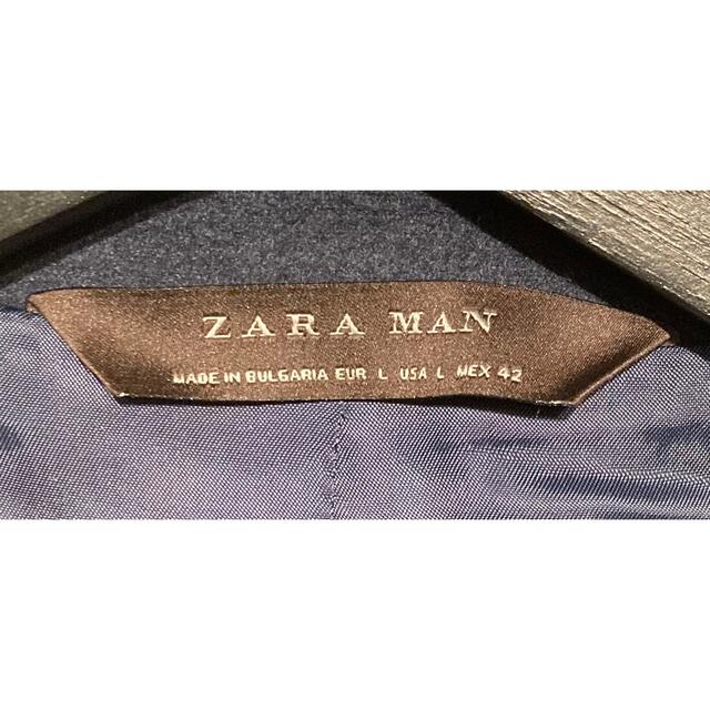 ZARA(ザラ)のZara ザラ　メンズ　チェスターコートL ネイビー　ウール メンズのジャケット/アウター(チェスターコート)の商品写真