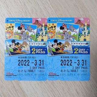 ディズニー(Disney)のディズニーリゾートライン フリーキップ 大人2枚(遊園地/テーマパーク)