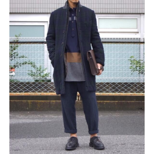 メンズ15AW kolor BEACONライナー付きツイードチェスターコート サイズ1