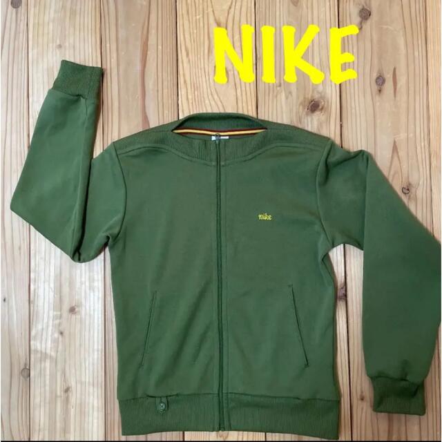 NIKE(ナイキ)のNIKE ナイキ　トップス　ジャージ　グリーン　首元オシャレ　M 珍品　美品 レディースのトップス(トレーナー/スウェット)の商品写真