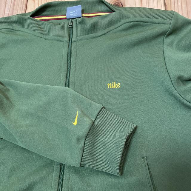 NIKE(ナイキ)のNIKE ナイキ　トップス　ジャージ　グリーン　首元オシャレ　M 珍品　美品 レディースのトップス(トレーナー/スウェット)の商品写真