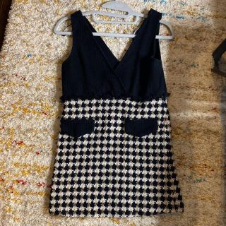 ザラ(ZARA)の【美品】ZARA ミニワンピース　千鳥　チェック(ミニワンピース)