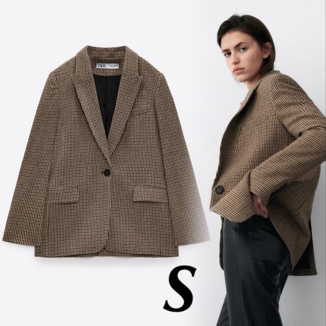 ザラウーマン テーラードジャケット ブレザー ウール混 ストレッチ アウター レディース USA Mサイズ グレー ZARA WOMAN