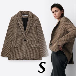 ザラ(ZARA)のZARA エルボーパッチ ウールブレンド ブレザー(テーラードジャケット)