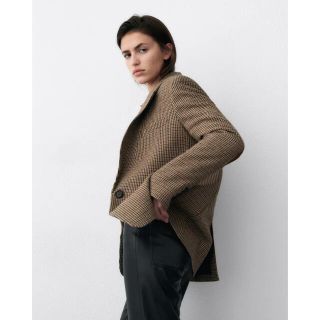 ZARA - ZARA エルボーパッチ ウールブレンド ブレザーの通販 by