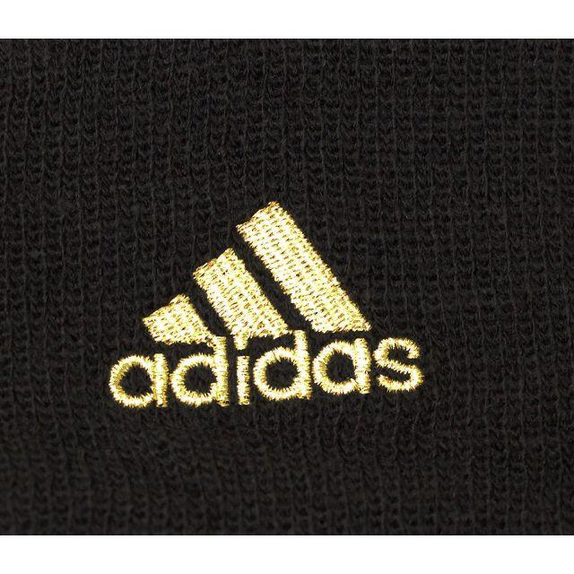 adidas(アディダス)のadidas アディダスニット帽子 ワッチ ビーニー ロゴ★ブラックゴールド新品 メンズの帽子(ニット帽/ビーニー)の商品写真