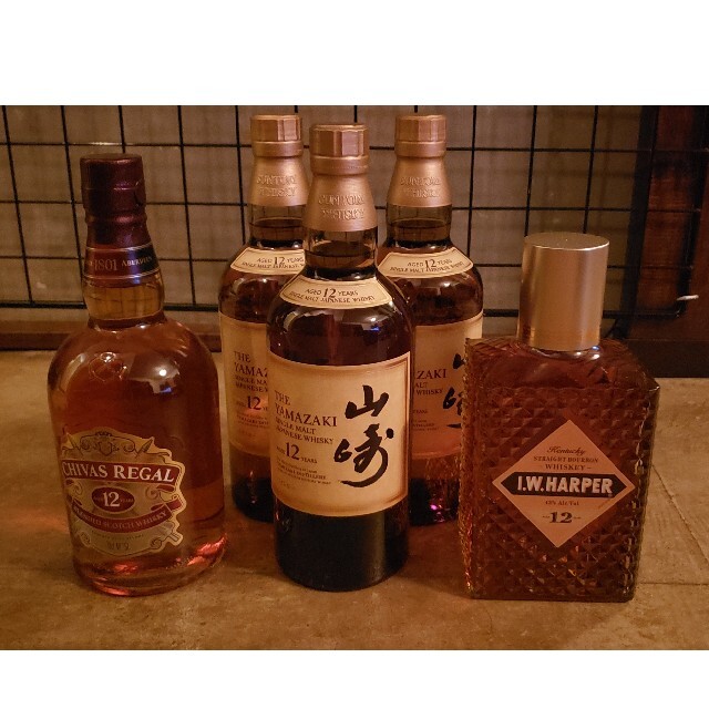 最安値挑戦】 新品未開封山崎12年3本&I.Wハーパー12年&シーバス