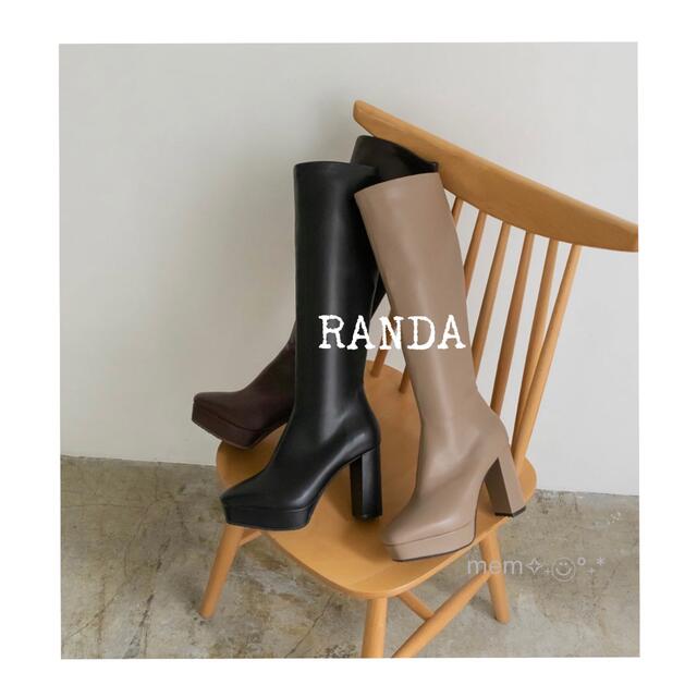 RANDA(ランダ)のランダ♡ストレッチロングブーツ♡美脚♡新品タグ付き♡グレージュ♡Ｓ♡RANDA レディースの靴/シューズ(ブーツ)の商品写真