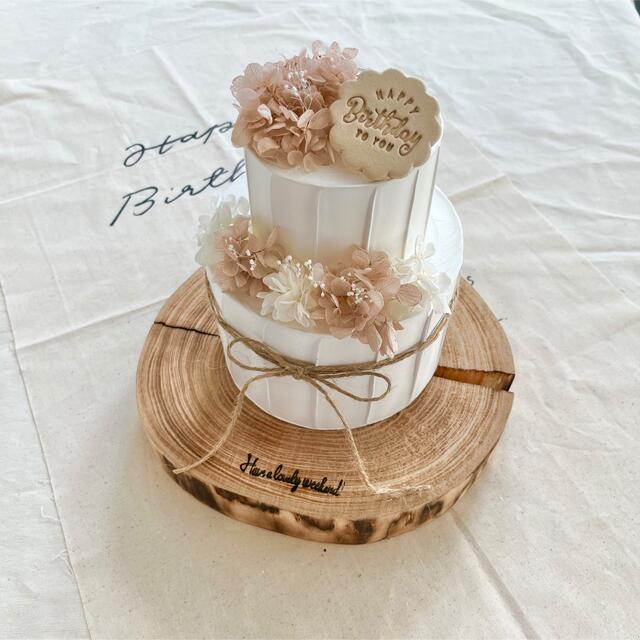 くすみピンクとホワイト紫陽花のクレイケーキ♡ ハンドメイドのキッズ/ベビー(その他)の商品写真