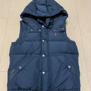 ラルフローレン(Ralph Lauren)の美品 ラルフローレン ダウンベスト フード付き ブラック  レディース(ダウンベスト)