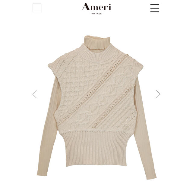 Ameri VINTAGE - LAYERED SLANT CABLE KNIT SETの通販 by S o's shop