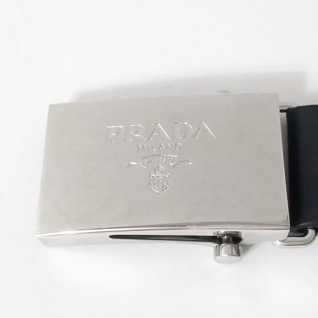 PRADA(プラダ)のプラダ ベルト 100/40 - 黒×シルバー レディースのファッション小物(ベルト)の商品写真