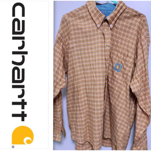 【VINTAGE】カーハートcarhartt big shirt XL イエロー