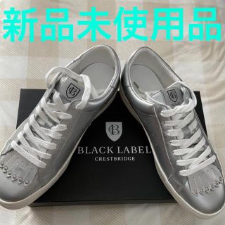 ブラックレーベルクレストブリッジ(BLACK LABEL CRESTBRIDGE)の新品　ブラックレーベル クレストブリッジ   レザースニーカー　シルバー26.5(スニーカー)