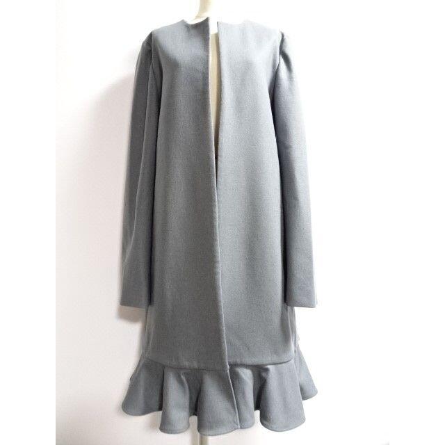 ESTNATION - 【美品】YOKO CHANヨーコチャンフリルノーカラーコート38グレー