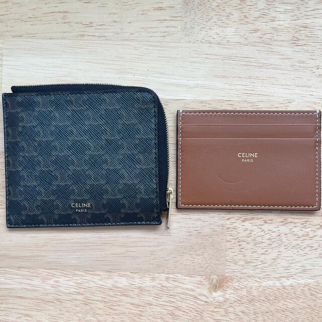 【CELINE】カードホルダー付きコインパース/トリオンフキャンバス&ラムスキン | フリマアプリ ラクマ