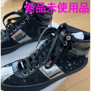 ジミーチュウ(JIMMY CHOO)のJIMMY CHOO スター総柄スエードレザー　ハイカットスニーカー ブラック (スニーカー)