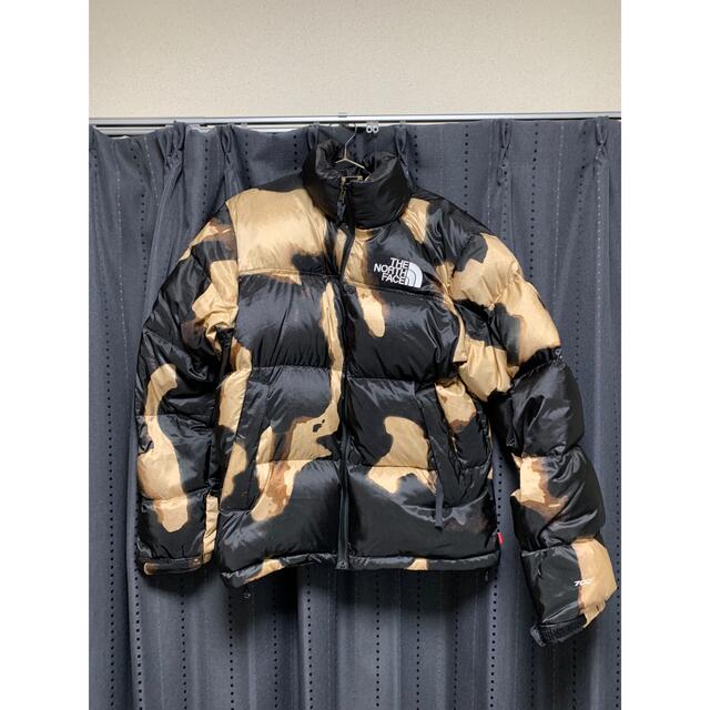 低価格で大人気の - Supreme Bleached Jacket Nuptse Print Denim