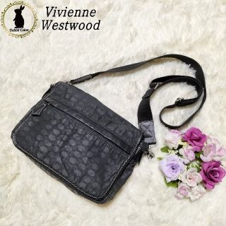 ヴィヴィアンウエストウッド(Vivienne Westwood)のヴィヴィアンウエストウッド ショルダーバッグ オーブロゴ 総柄 黒 ブラック(ショルダーバッグ)