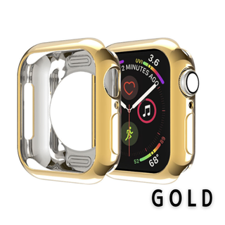 apple watch アップルウォッチ カバー 保護ケース ゴールド 45mm(その他)