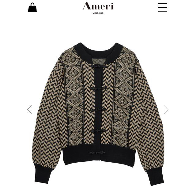 Ameri VINTAGE - Ameri ジャガードニットカーディガンの通販 by miho