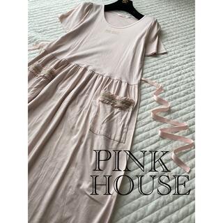 ピンクハウス(PINK HOUSE)のピンクハウス　ワンピース  カットソー　リボン　2019  半袖(ロングワンピース/マキシワンピース)