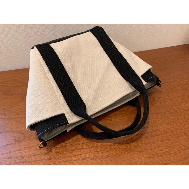 sale☆Black leather×4Pocket tote bag ハンドメイドのファッション小物(バッグ)の商品写真