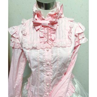 アンジェリックプリティー(Angelic Pretty)のAngelic Pretty パールリボン立ち襟ブラウス(シャツ/ブラウス(長袖/七分))