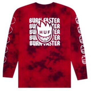 ハフ(HUF)のHUF × Spitfire BURN FASTER ロンT LONG レッドM(Tシャツ/カットソー(七分/長袖))