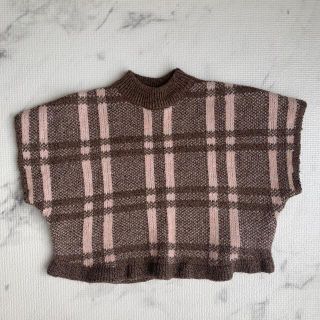 ザラキッズ(ZARA KIDS)のチェック柄ニットポンチョ　ZARA KIDS(ニット)