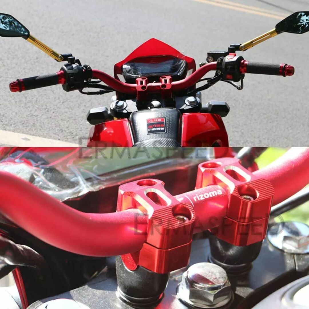 ハンドル変換 22.2mm 28mm ハンドルクランプ アップハンドル ヤマハ 自動車/バイクのバイク(パーツ)の商品写真