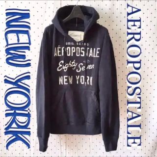 エアロポステール(AEROPOSTALE)のAEROエアロポステール限定newyorkカレッジHOODIEパーカーnavy(パーカー)